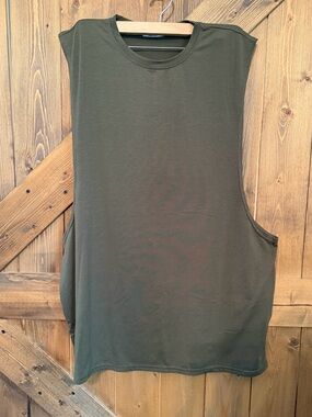 Men’s Sleeveless COOFANDY Olive Green muscle Top Size XL